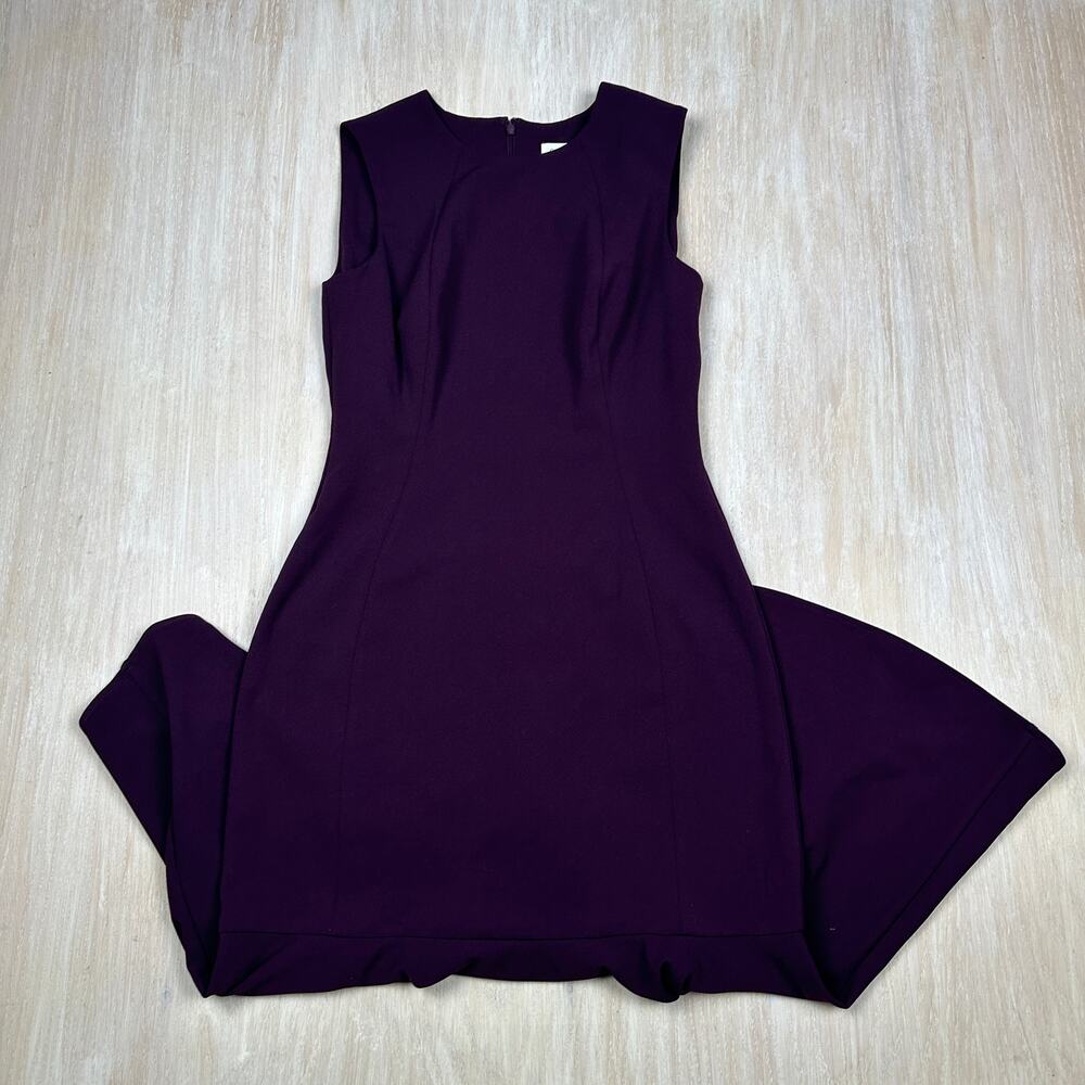 Calvin Klein Purple High Low Sleeveless Midi Scuba Elegant Cocktail Dress 4
